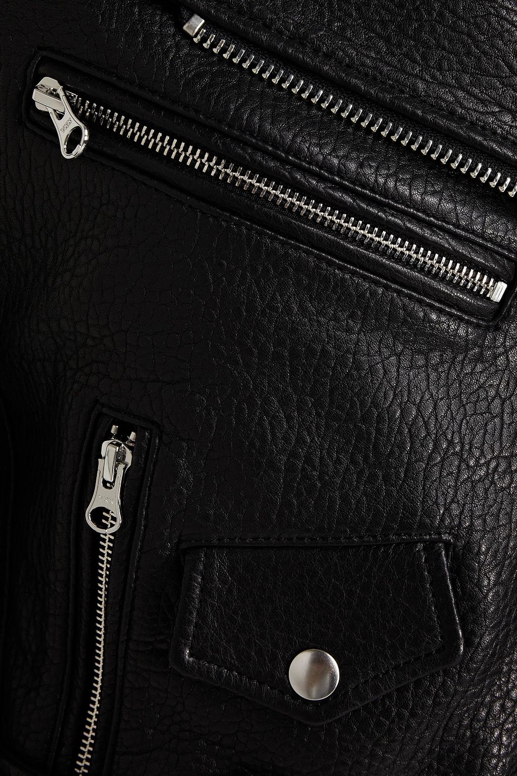CURRENT/ELLIOTT The Shaina pebbled-leather biker jacket