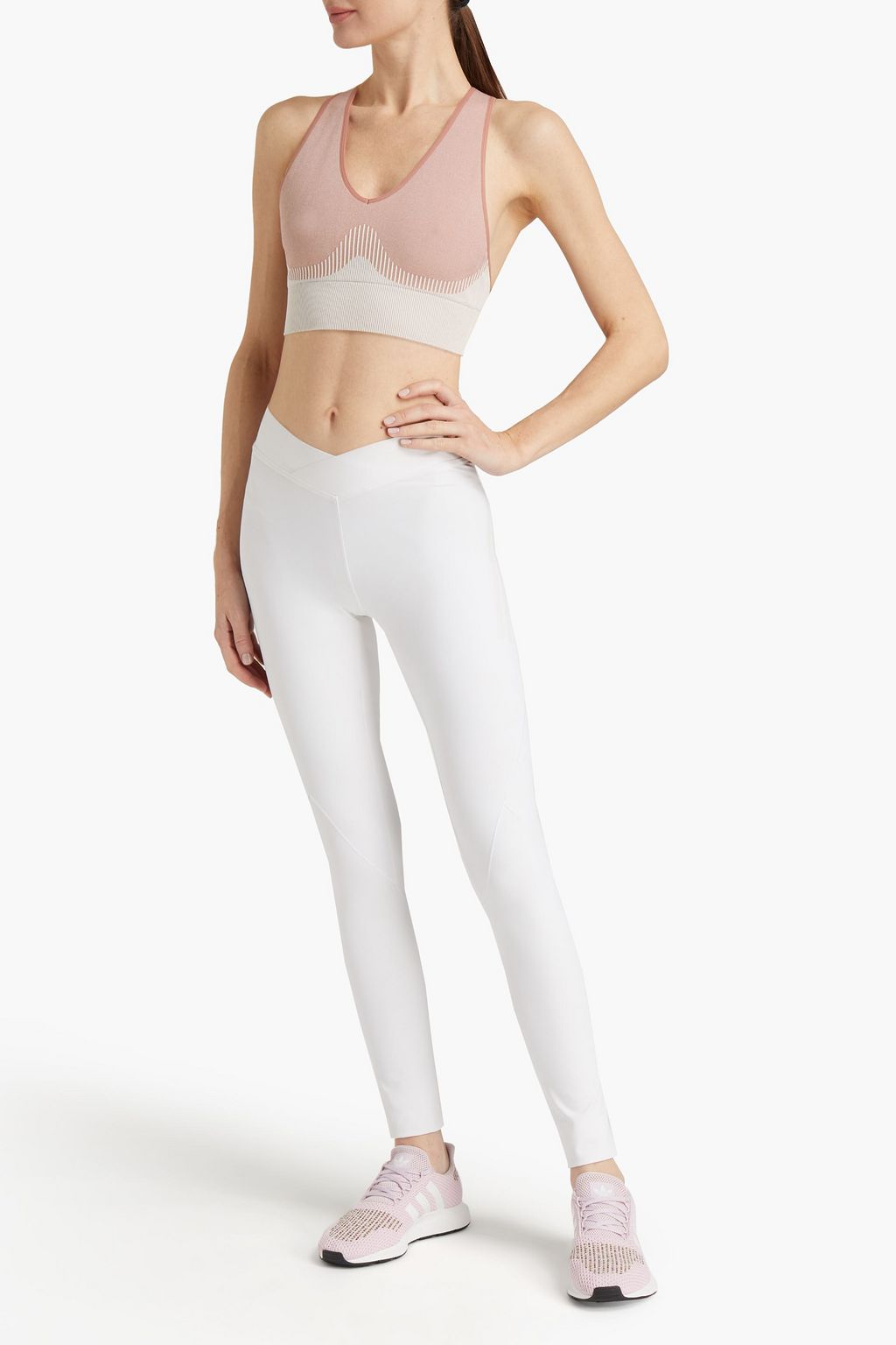 GOOD AMERICAN Stretch-jacquard sports bra