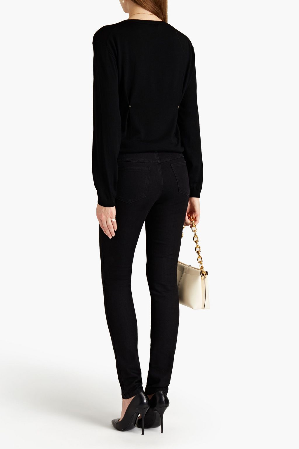 VALENTINO GARAVANI Studded high-rise skinny jeans