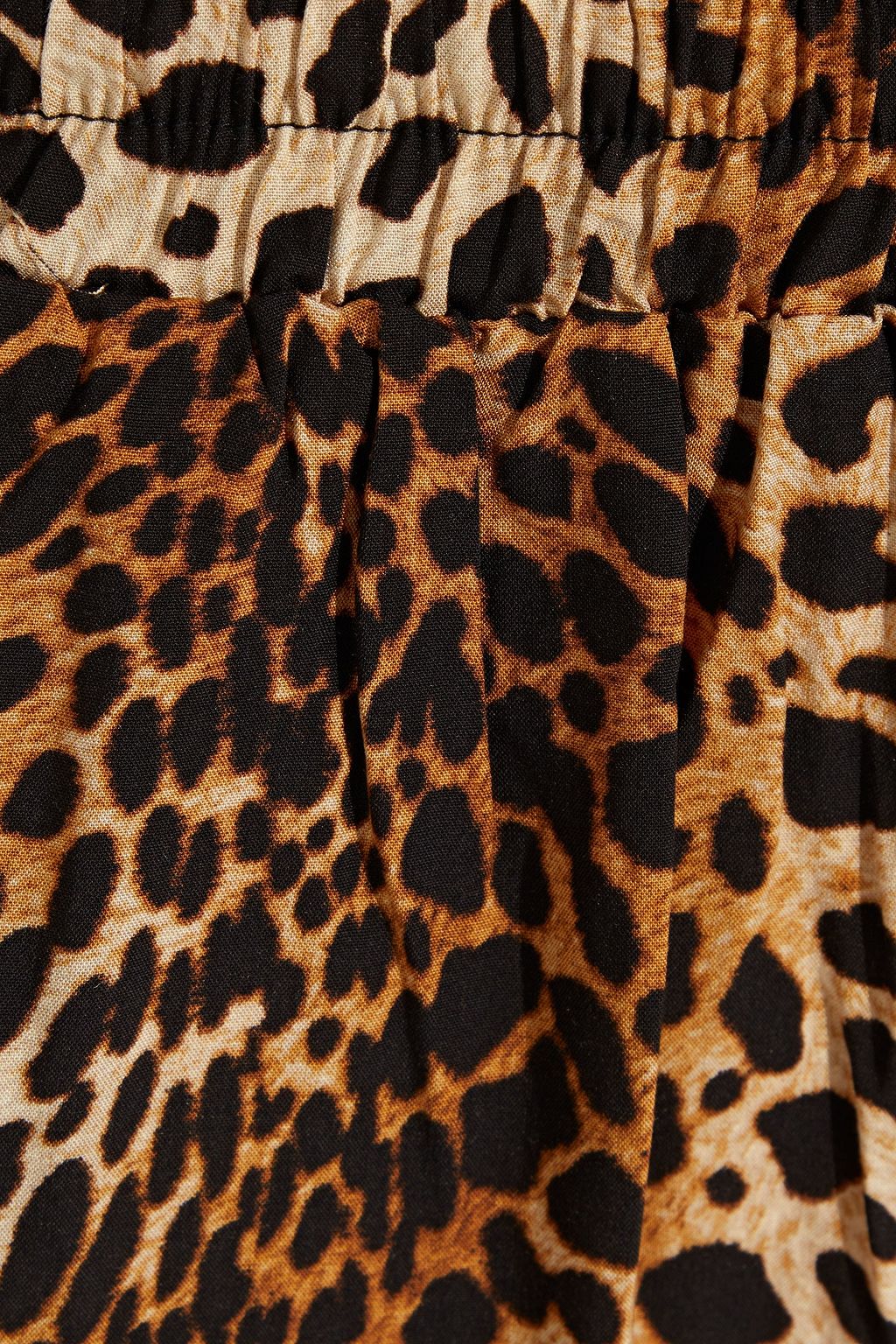 MELISSA ODABASH Jude gathered leopard-print voile straight-leg pants
