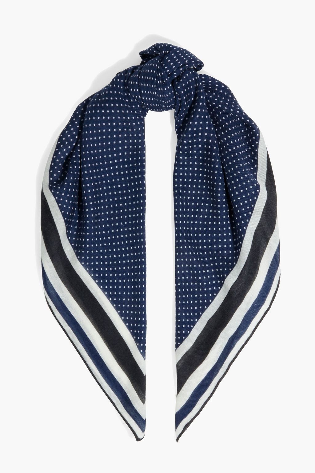 Navy Printed cashmere and silk-blend scarf | Sale up to 70% off | THE OUTNET  | LORO PIANA | THE OUTNET