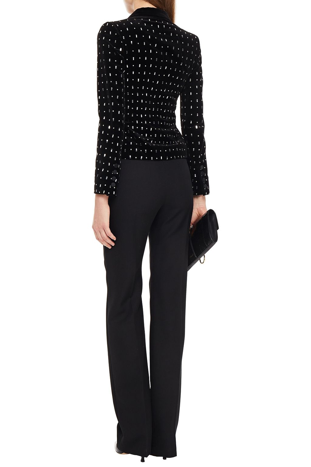 VALENTINO GARAVANI Embellished cotton-velvet blazer