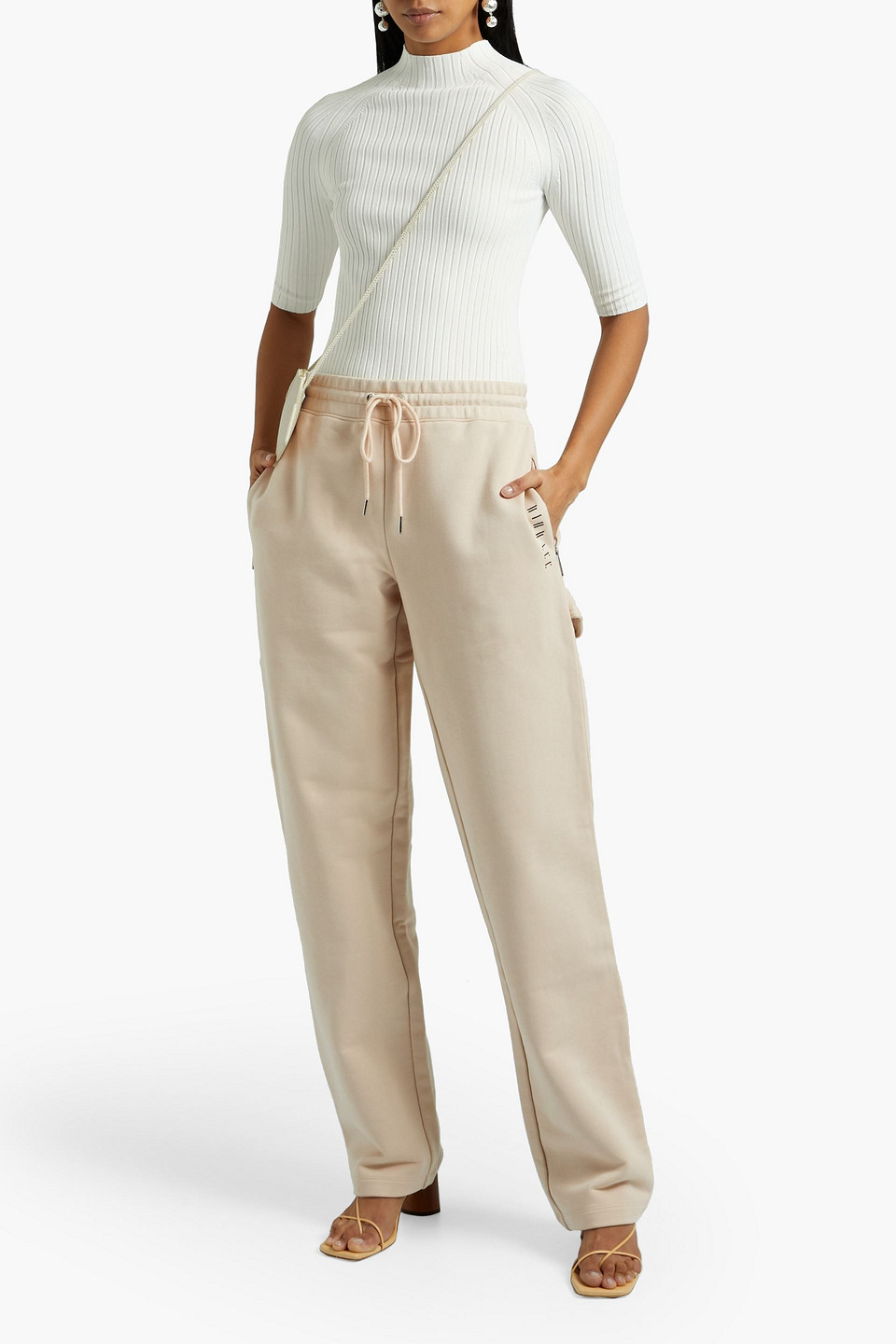 Dion Lee Cotton-terry Track Trousers In Sand