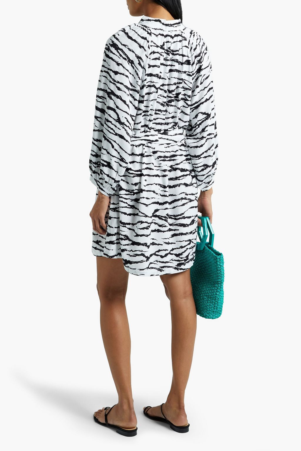 MELISSA ODABASH Amy tiger-print voile mini dress