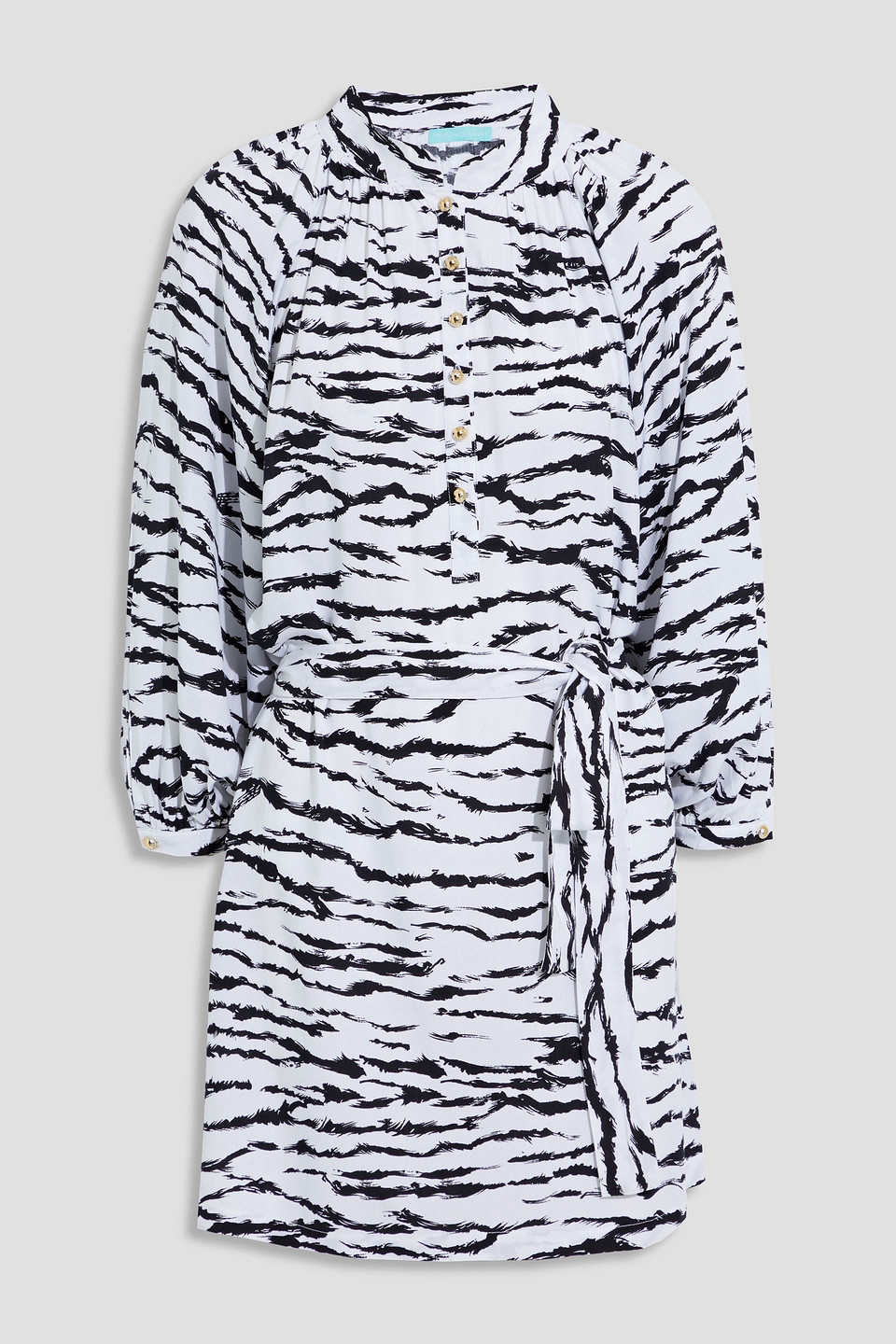 MELISSA ODABASH AMY TIGER-PRINT VOILE MINI DRESS,3074457345628207131