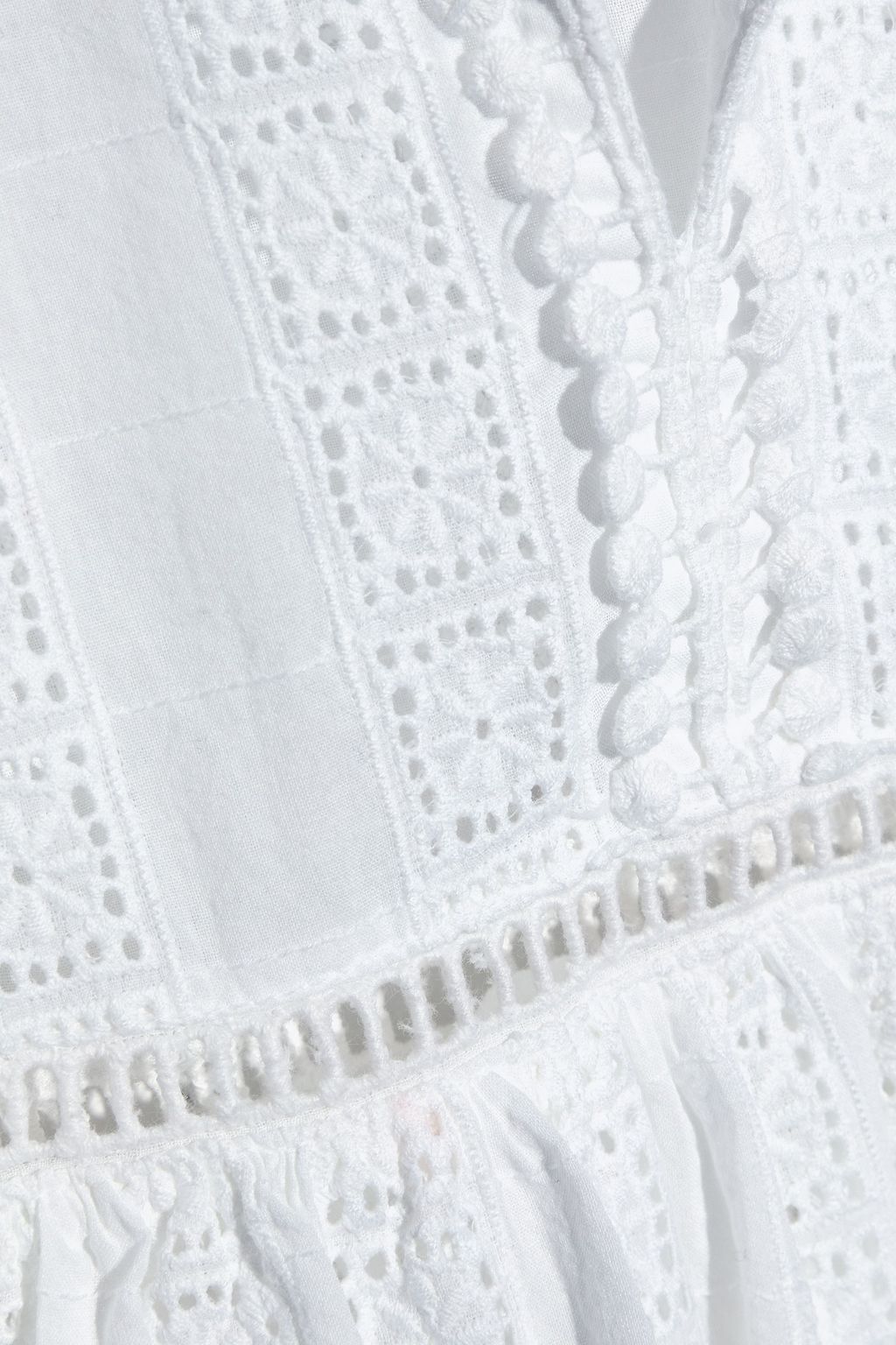 MELISSA ODABASH Brooke ruffled broderie anglaise cotton kaftan