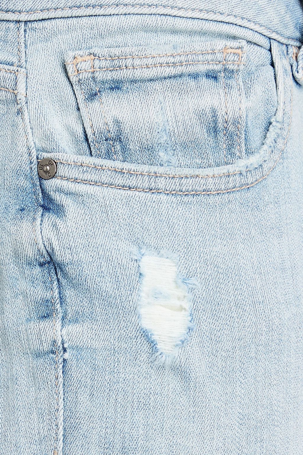 DL1961 Florence cropped distressed high-rise skinny jeans