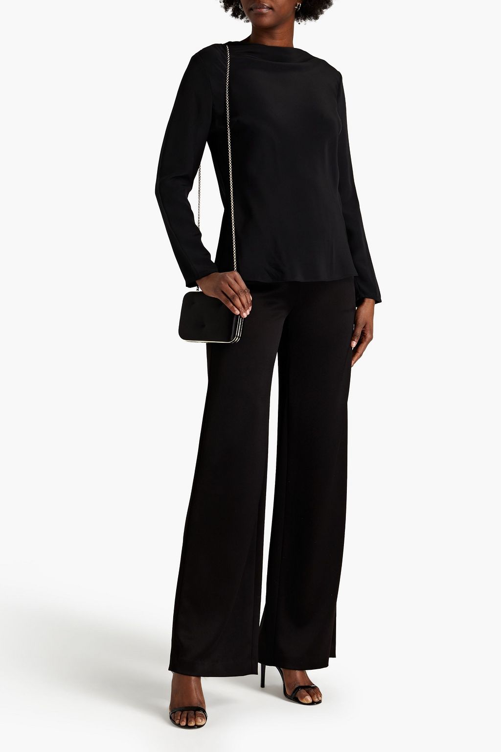 GOAT Lotus draped silk crepe de chine top