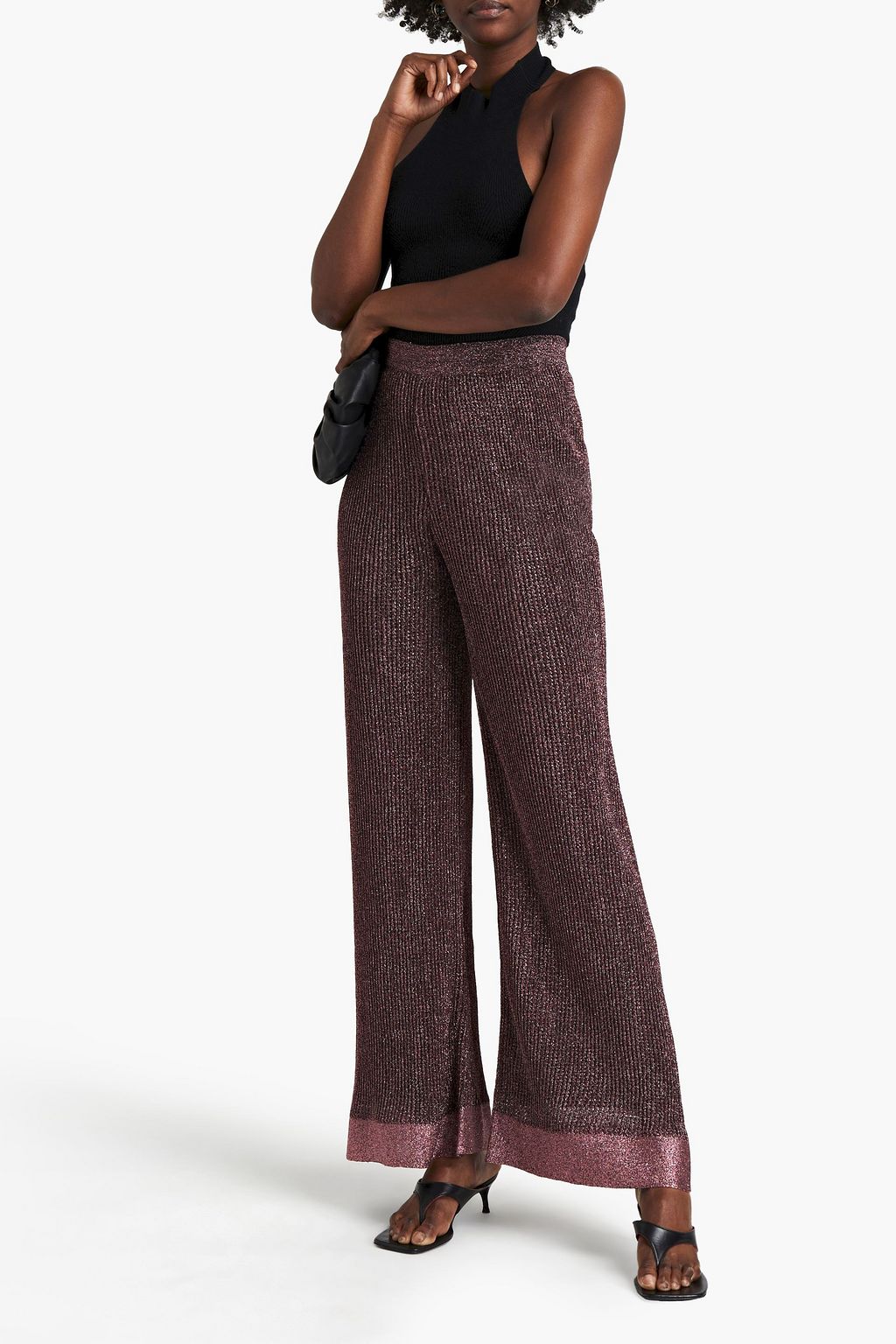 M MISSONI Metallic crochet-knit flared pants
