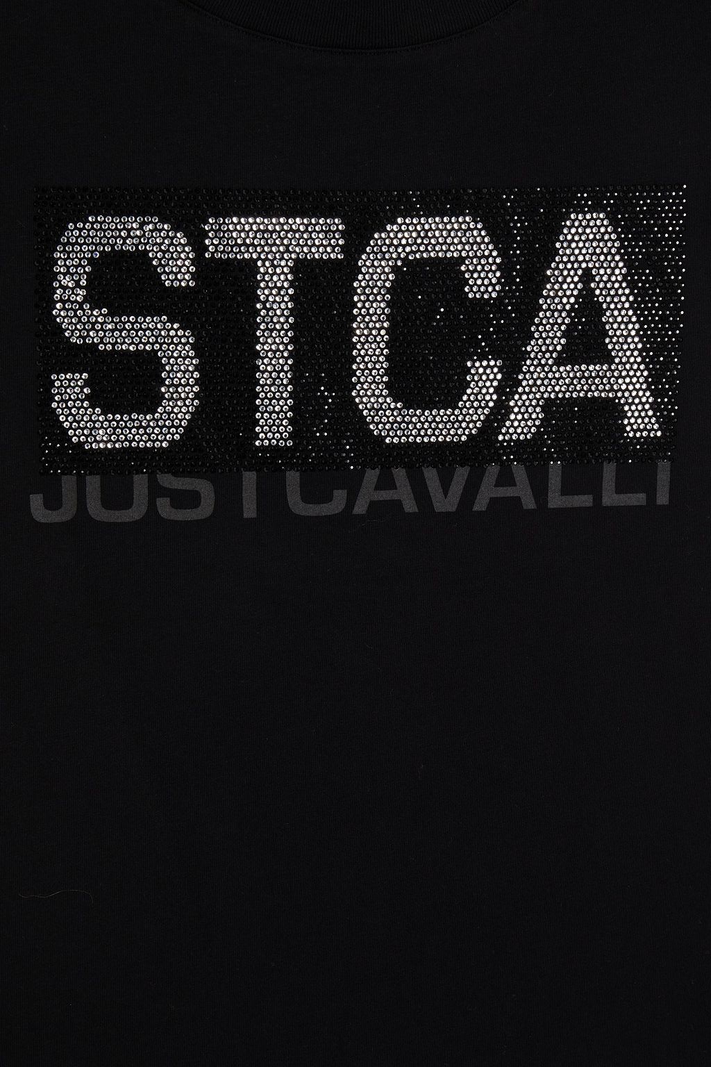 JUST CAVALLI Embellished printed cotton-jersey T-shirt