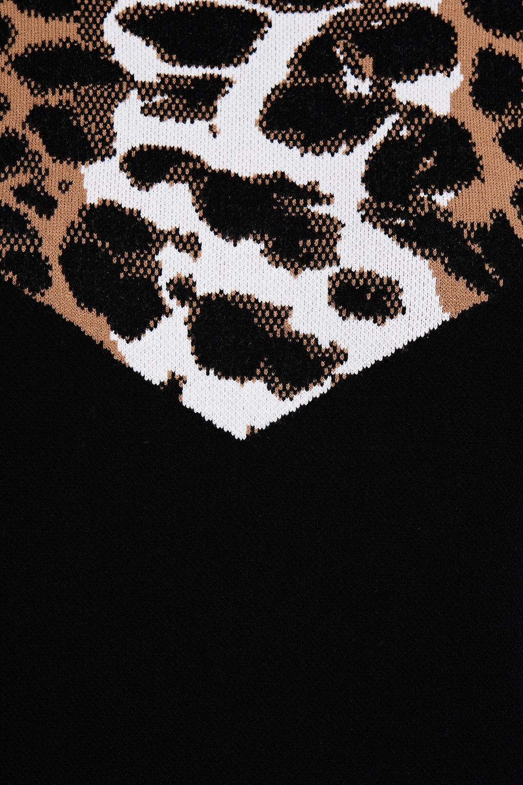 JUST CAVALLI Leopard-print intarsia-knit mini dress