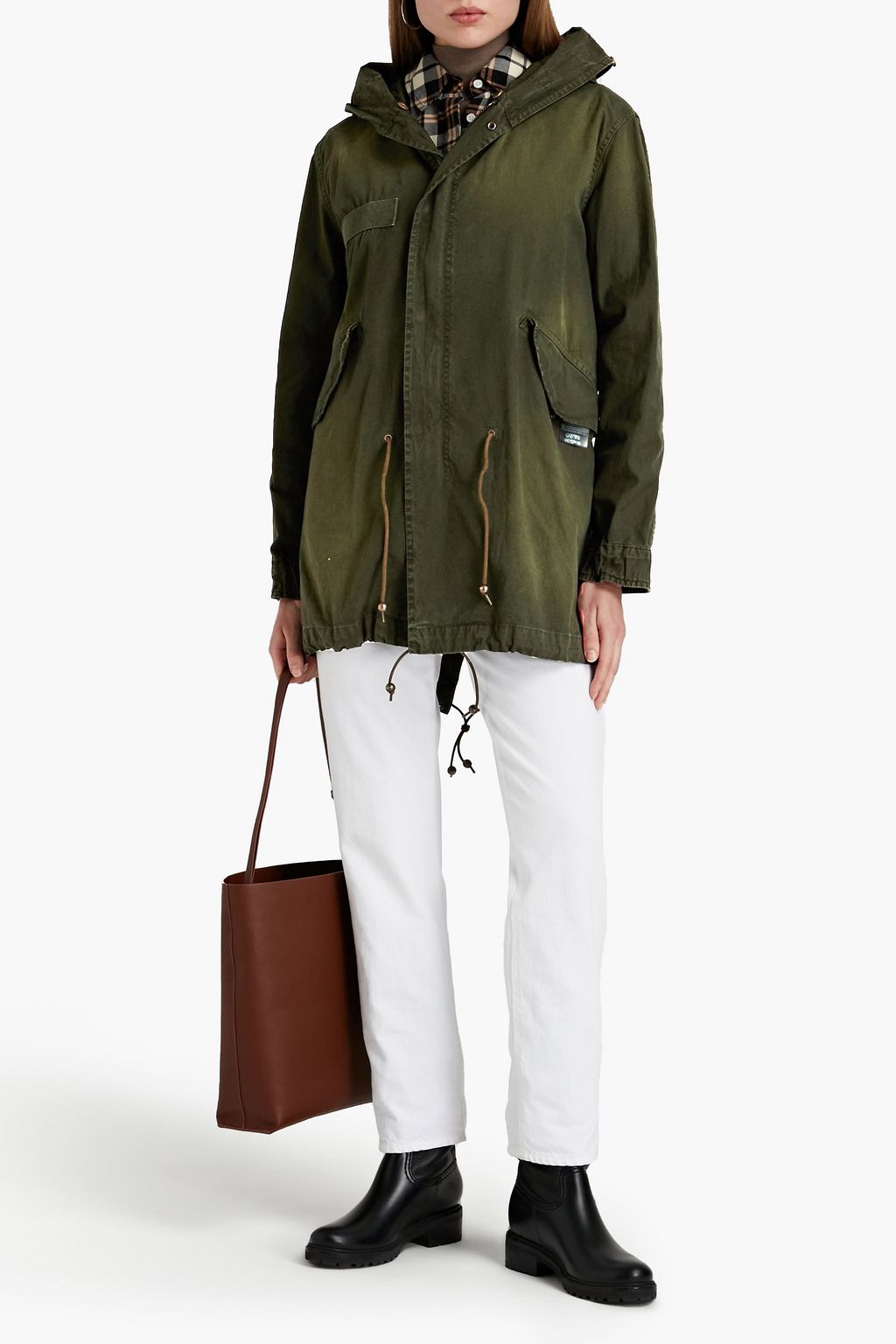 MR & MRS ITALY Faded cotton-canvas hooded parka