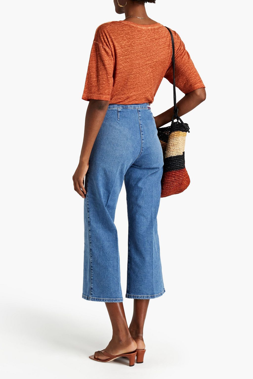 VANESSA BRUNO Cropped high-rise wide-leg jeans