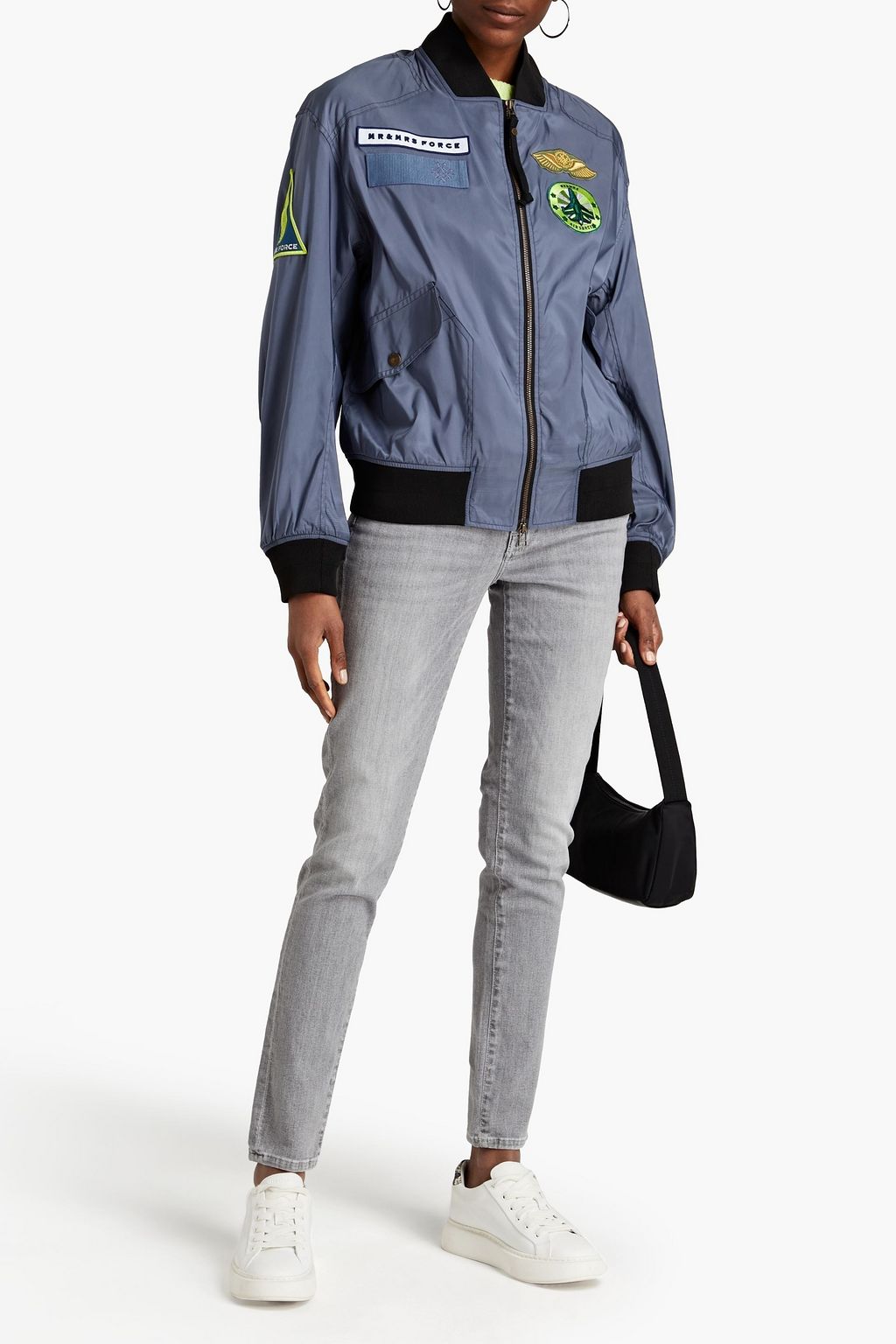 MR & MRS ITALY Appliquéd shell bomber jacket
