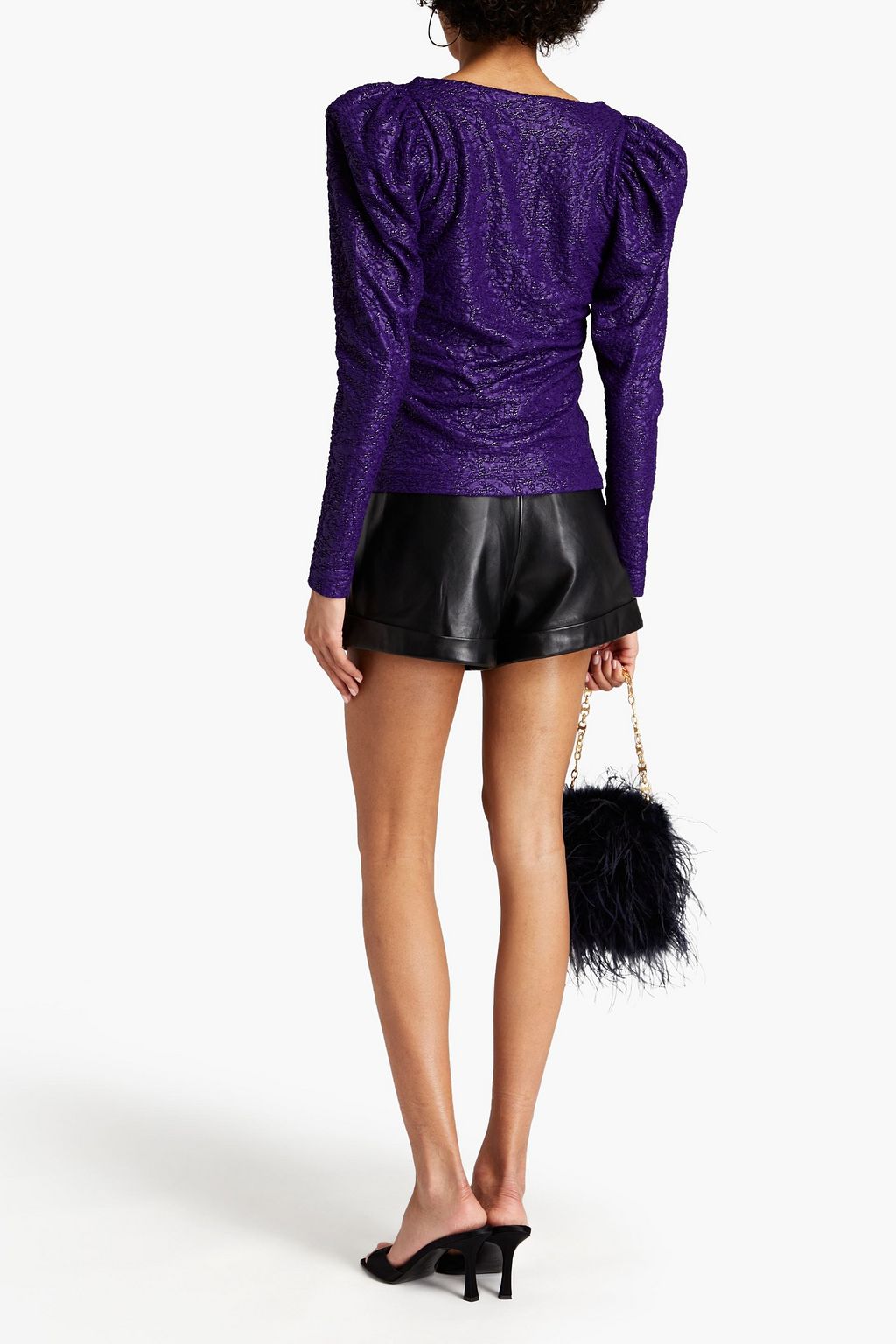 ROTATE BIRGER CHRISTENSEN Stevie metallic cloqué top