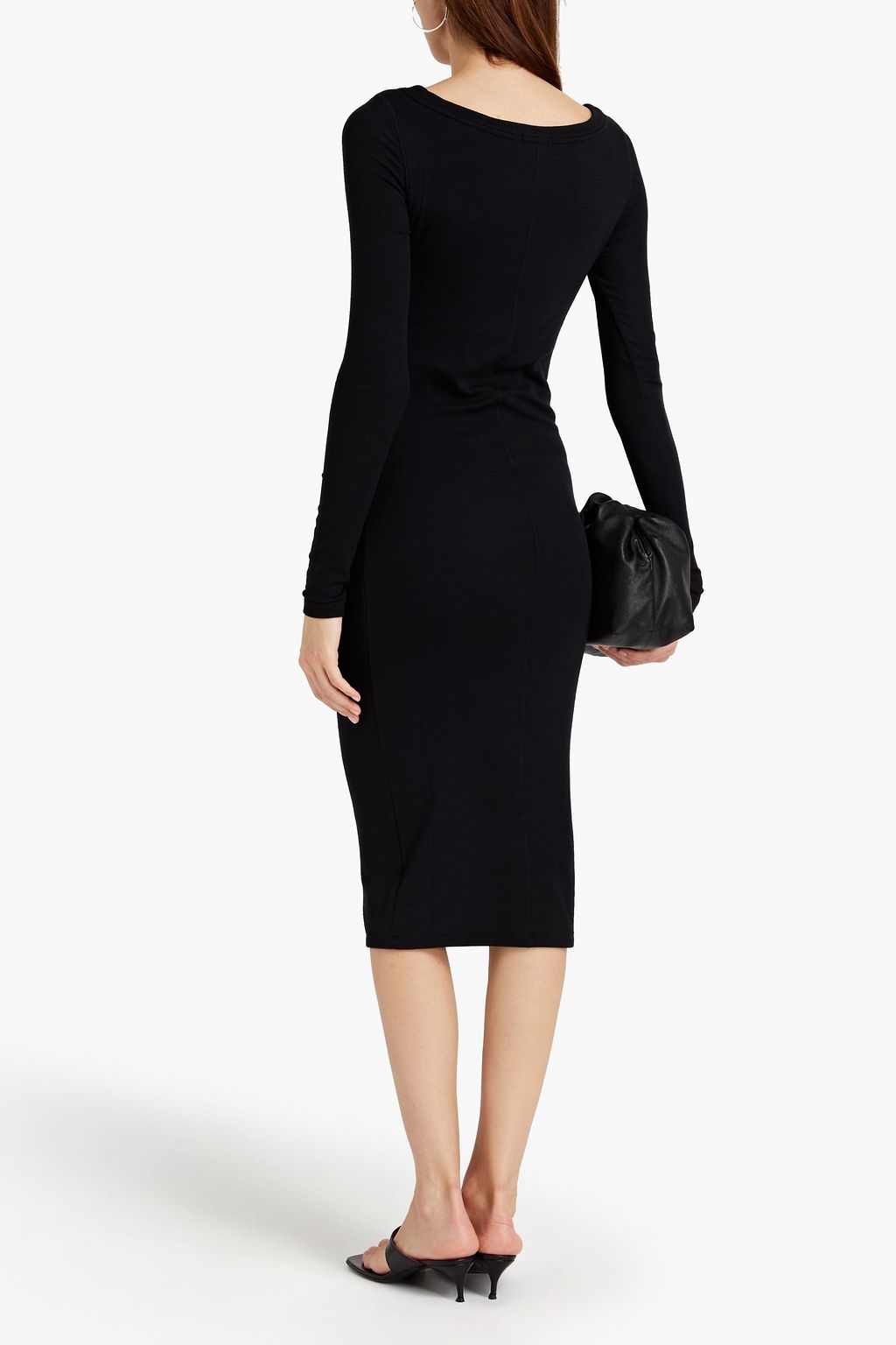 ATM ANTHONY THOMAS MELILLO Snap-detailed ribbed modal-blend jersey midi dress