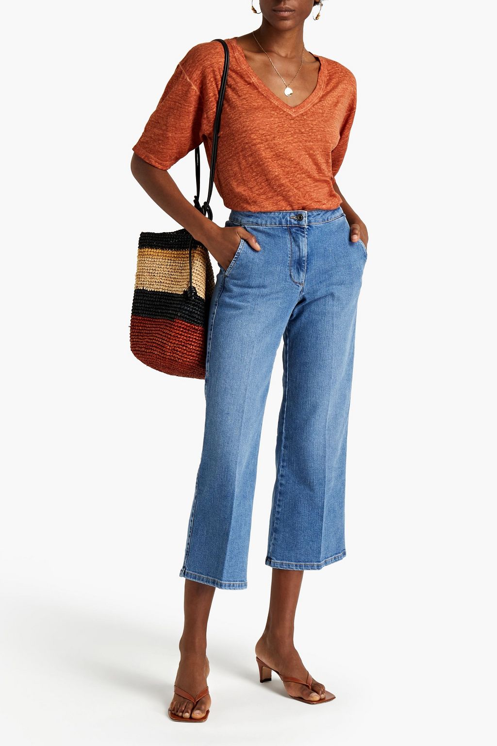 VANESSA BRUNO Slub linen-jersey top