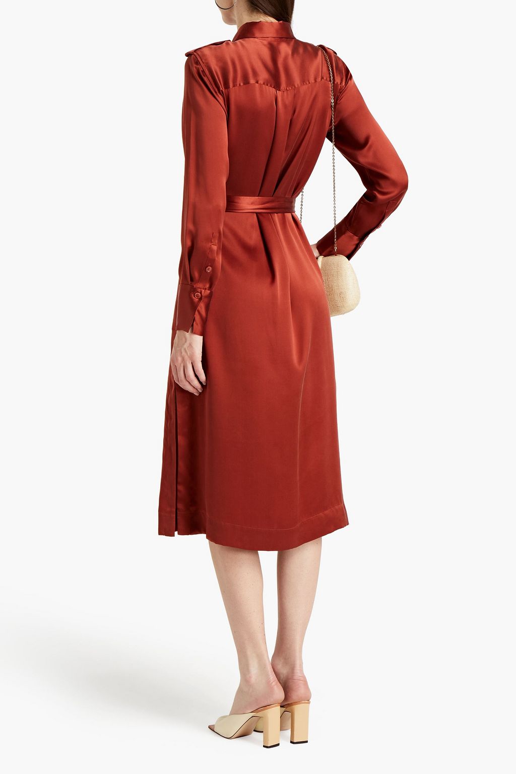 EQUIPMENT Zelie silksatin midi shirt dress THE