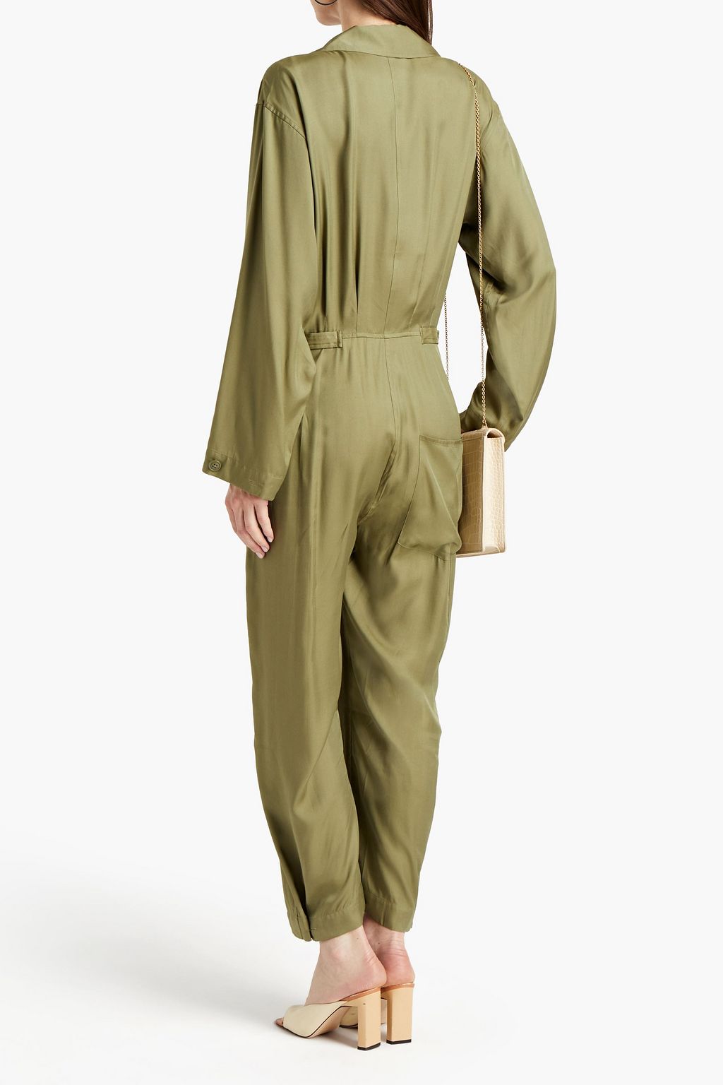 EQUIPMENT Almira pleated satin-twill jumpsuit