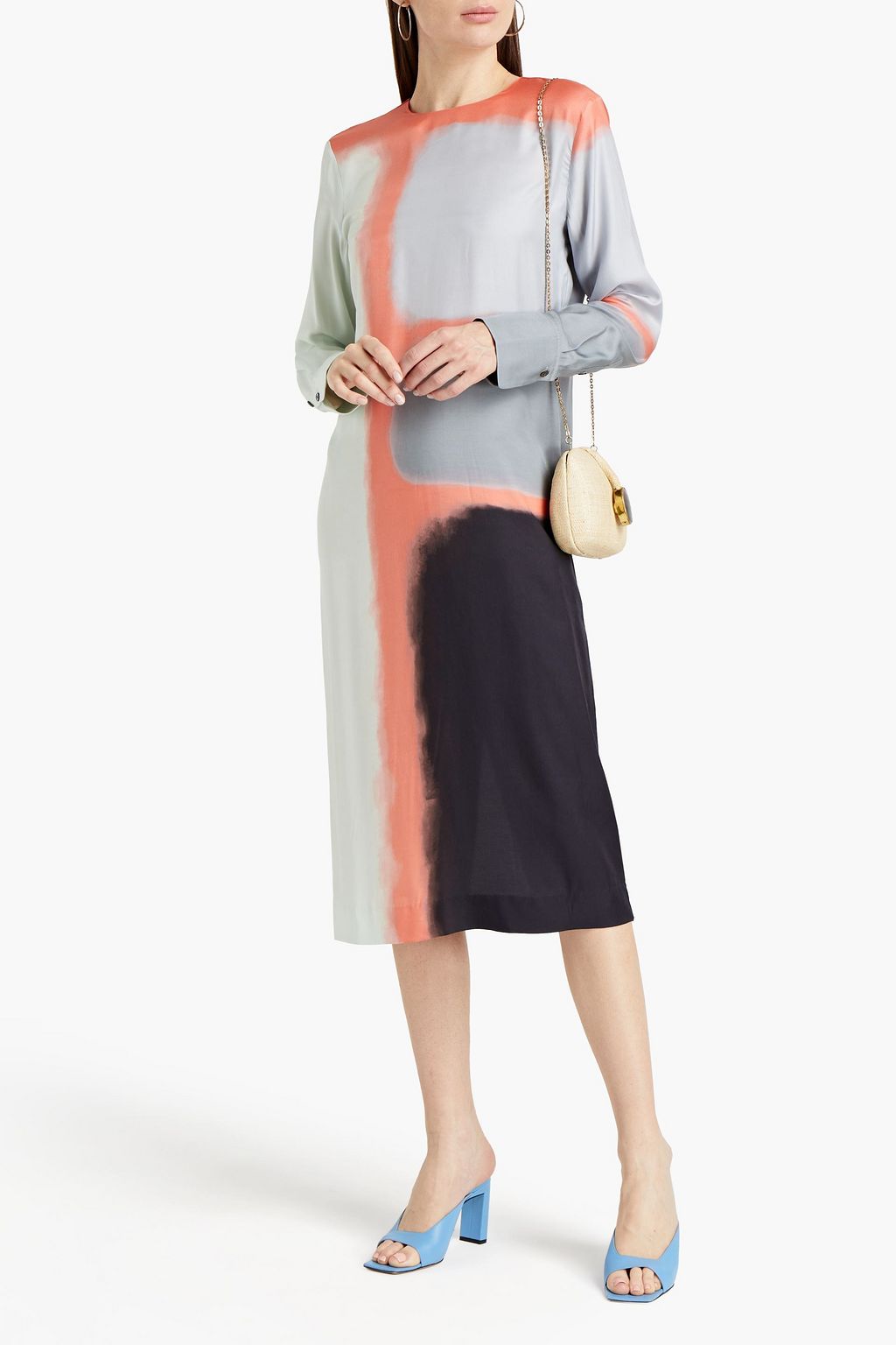 EQUIPMENT Nadaleine printed satin-twill midi dress