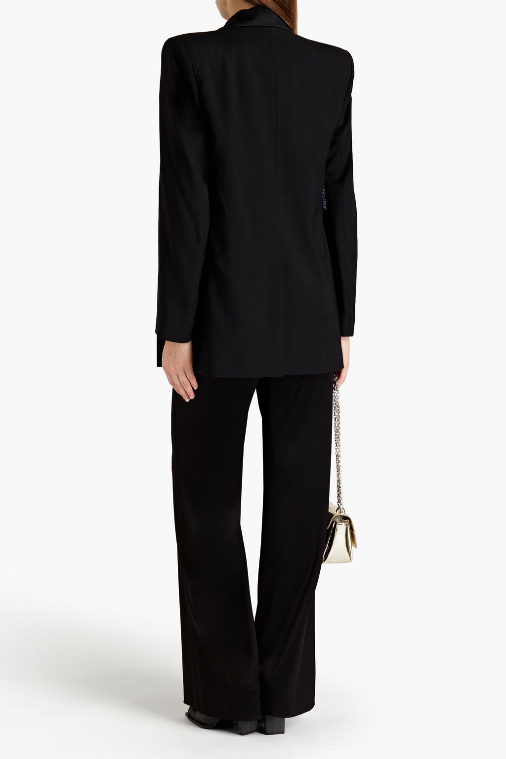 JUST CAVALLI Satin-trimmed crepe blazer