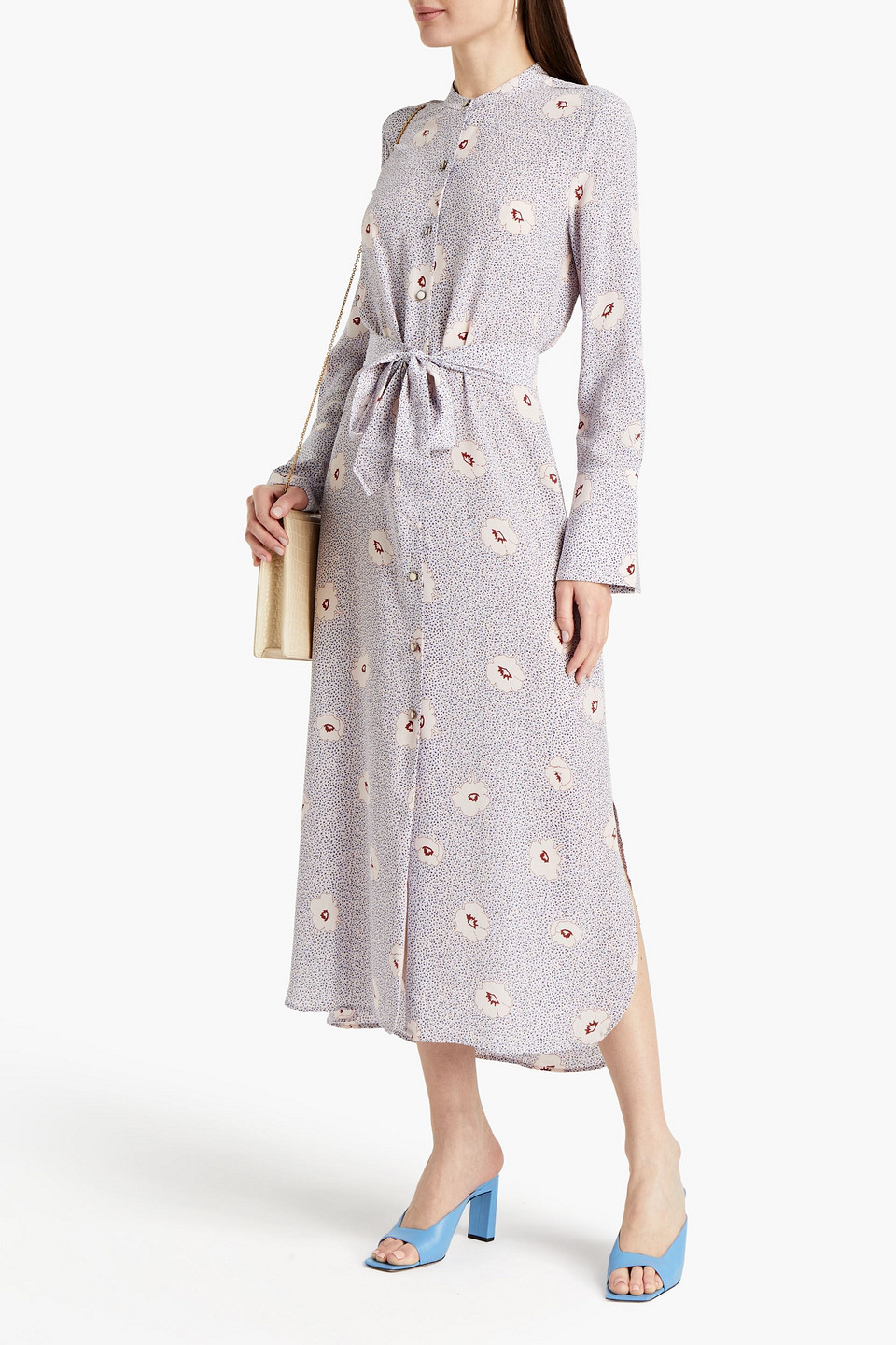 Equipment Connell Floral-print Silk Crepe De Chine Maxi Dress In Shell Multi