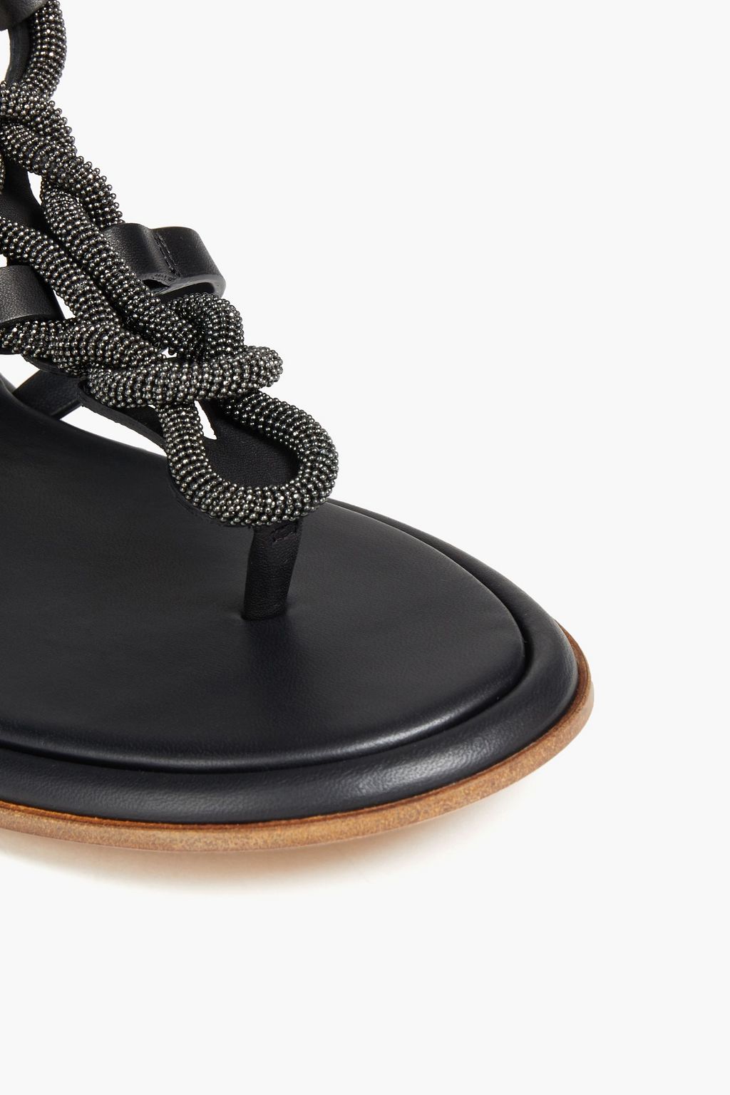 BRUNELLO CUCINELLI Sandalen aus Leder mit Zierperlen