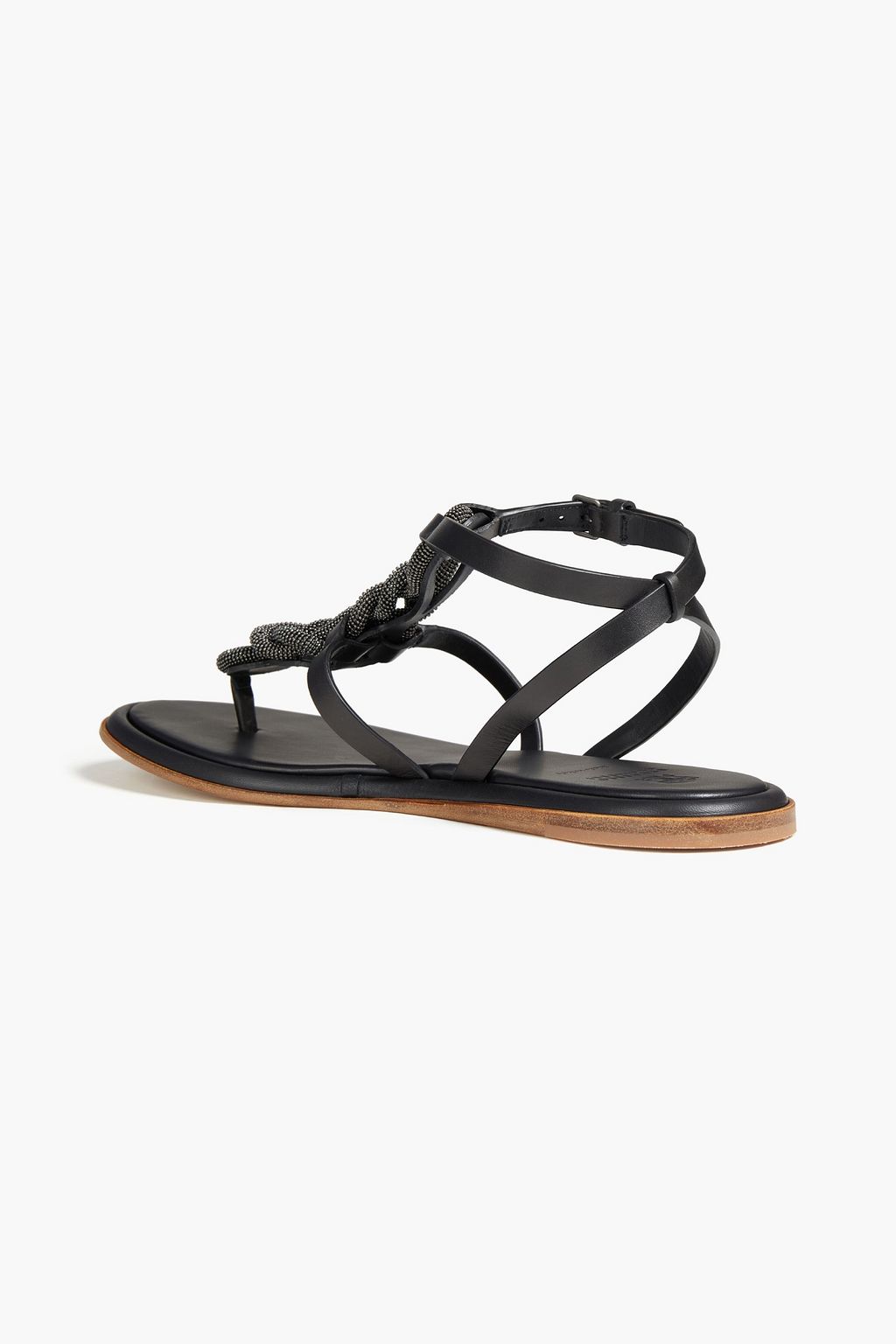 BRUNELLO CUCINELLI Sandalen aus Leder mit Zierperlen