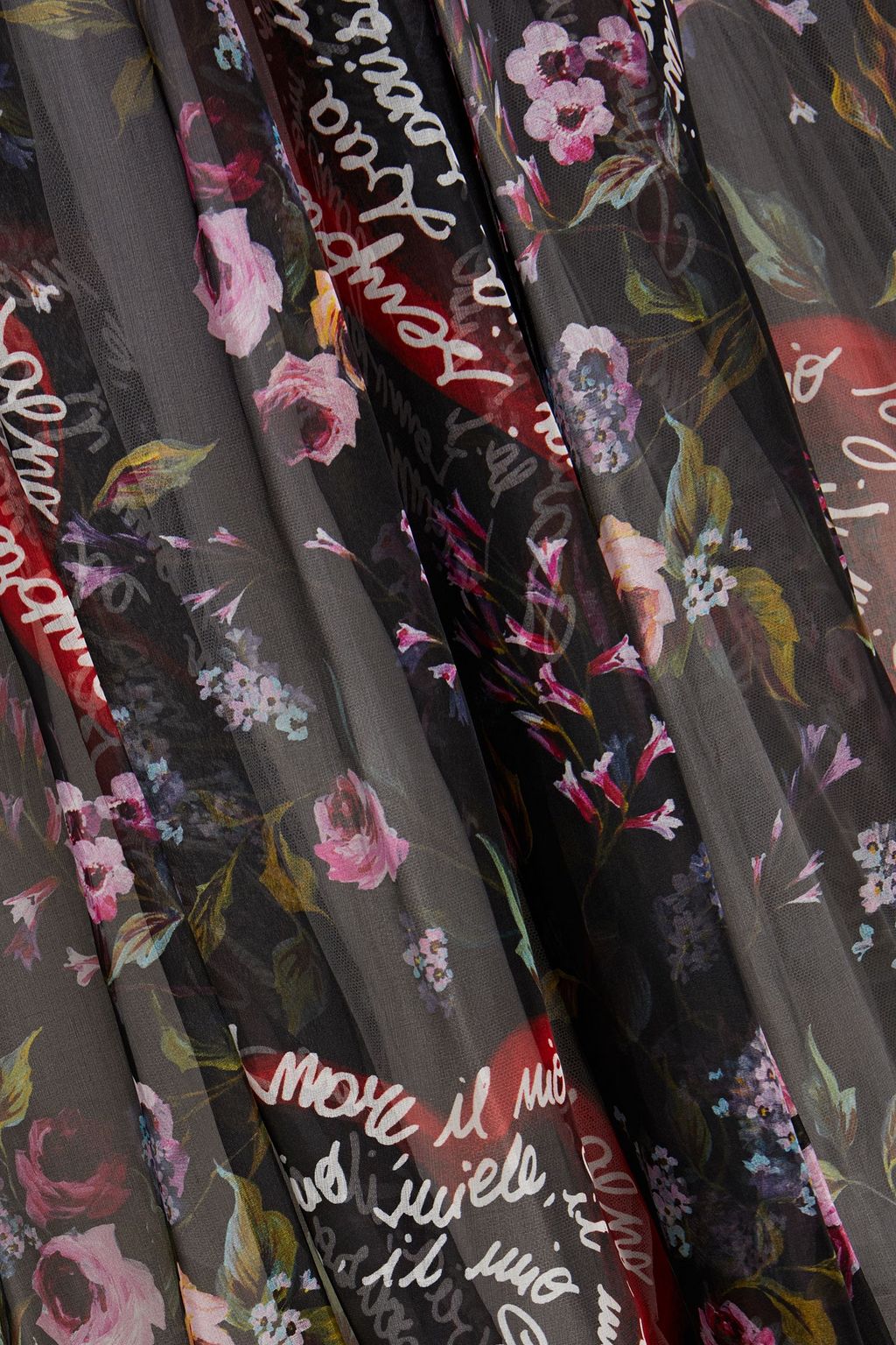 DOLCE&GABBANA Gathered printed silk-organza gown