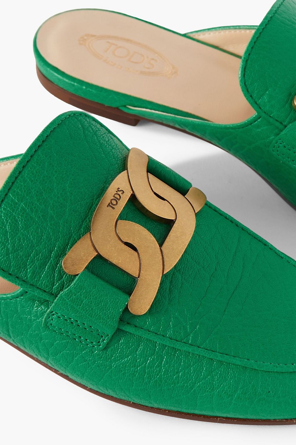 TOD'S Verzierte Slippers aus strukturiertem Leder