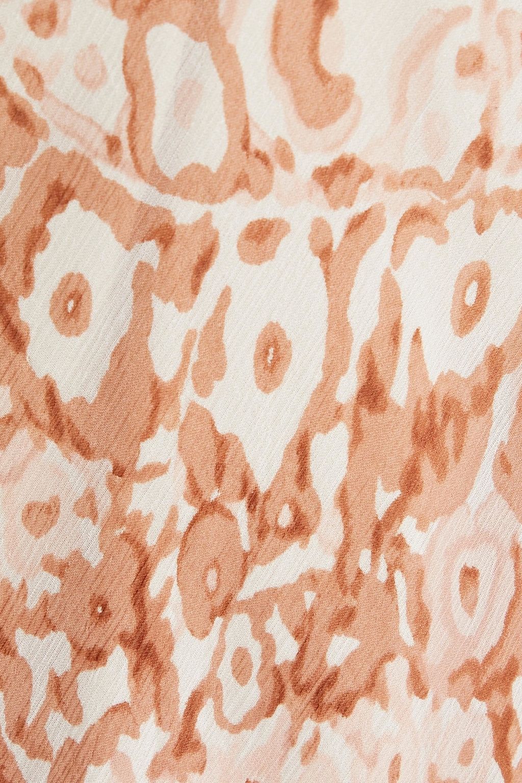 JOIE Gathered printed silk-crepon maxi dress