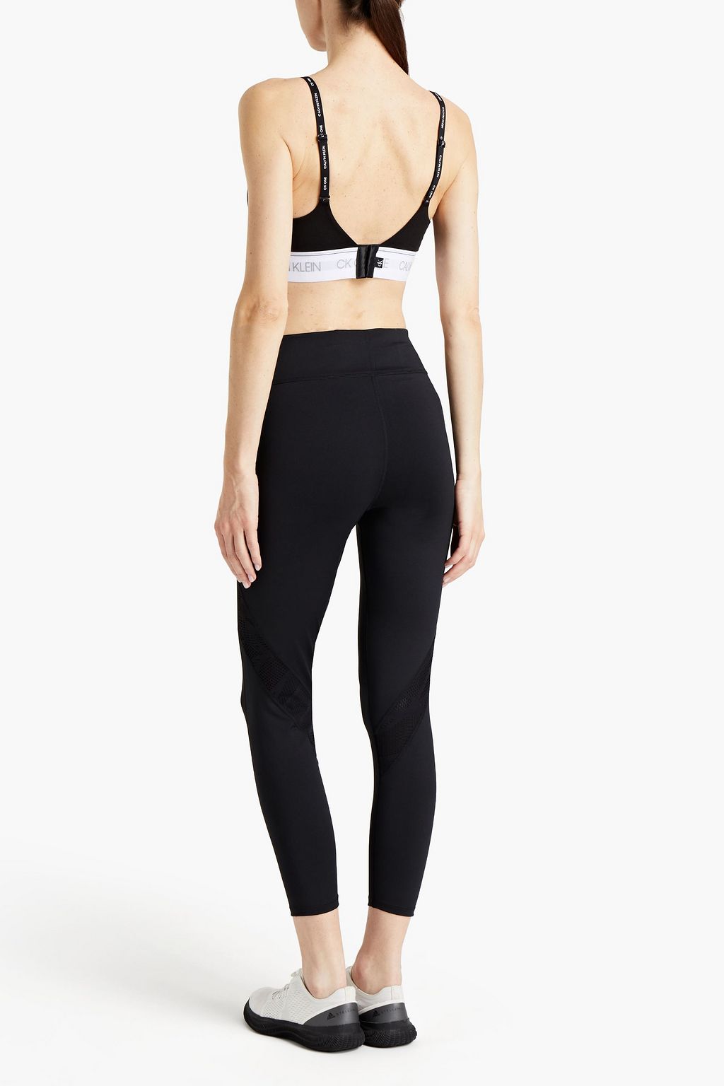 CK ONE Convertible cotton-blend jersey sports bra