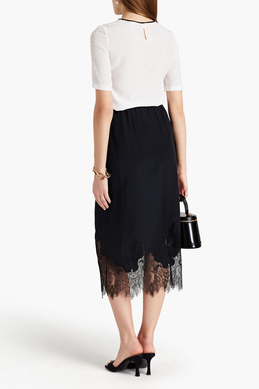 DOLCE&GABBANA Embroidered silk crepe de chine top