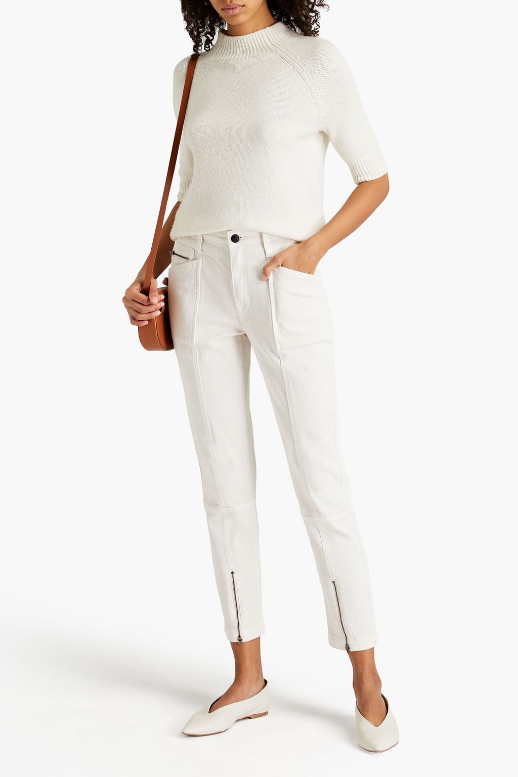 JOIE Cropped cotton-blend gabardine slim-leg pants