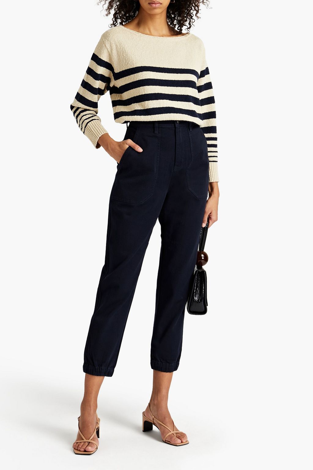 JOIE Cotton-blend gabardine tapered pants
