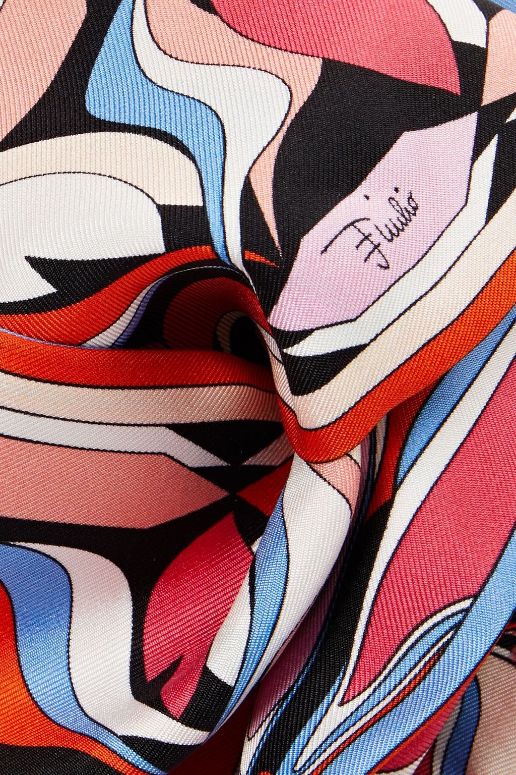 PUCCI Sequin-embellished printed silk-twill scarf