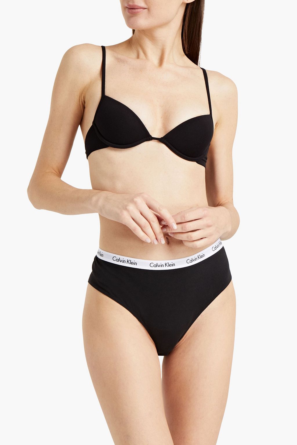 CALVIN KLEIN Set of three stretch-cotton jersey low-rise briefs