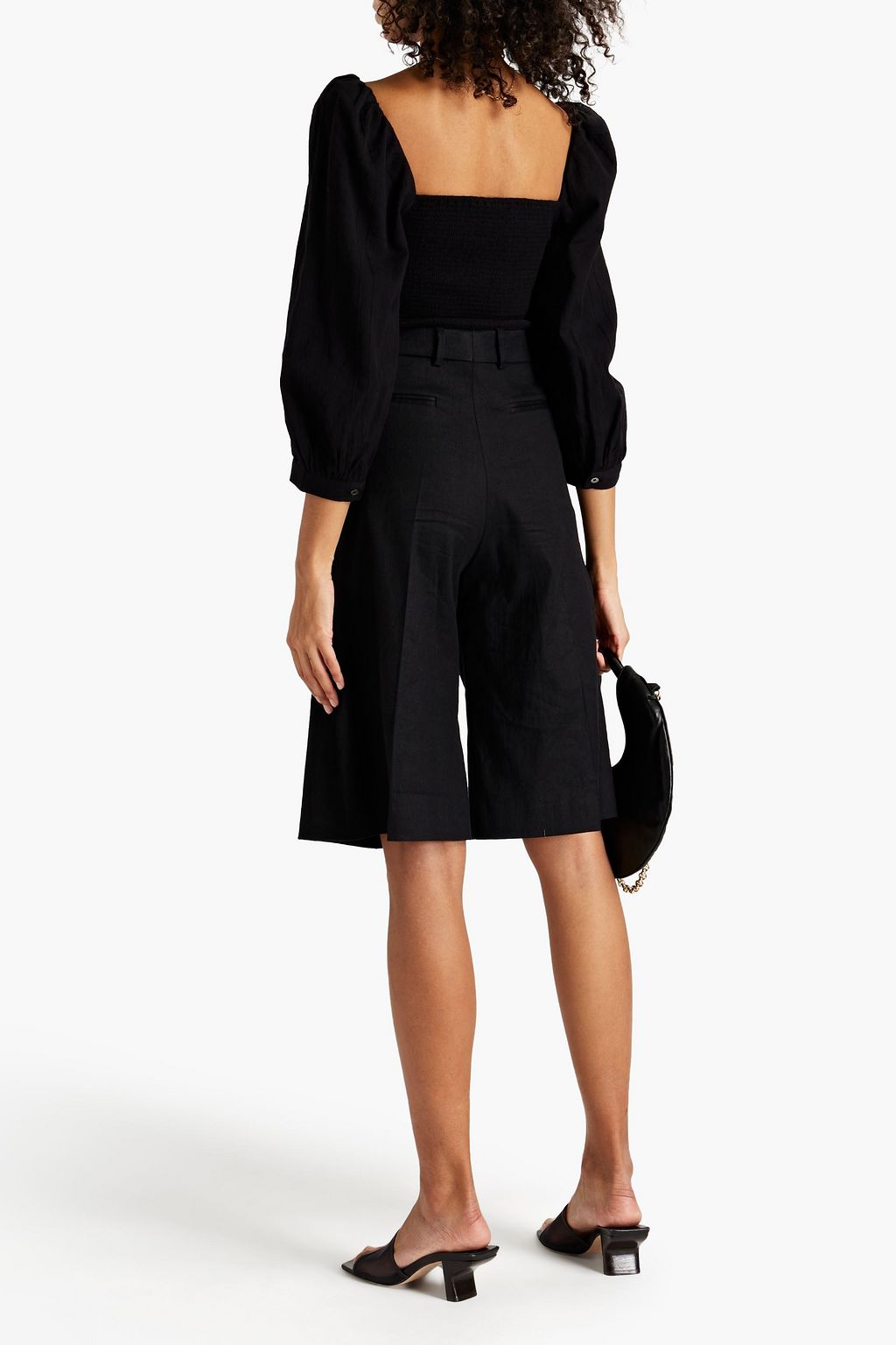 JOIE Cropped shirred cotton top