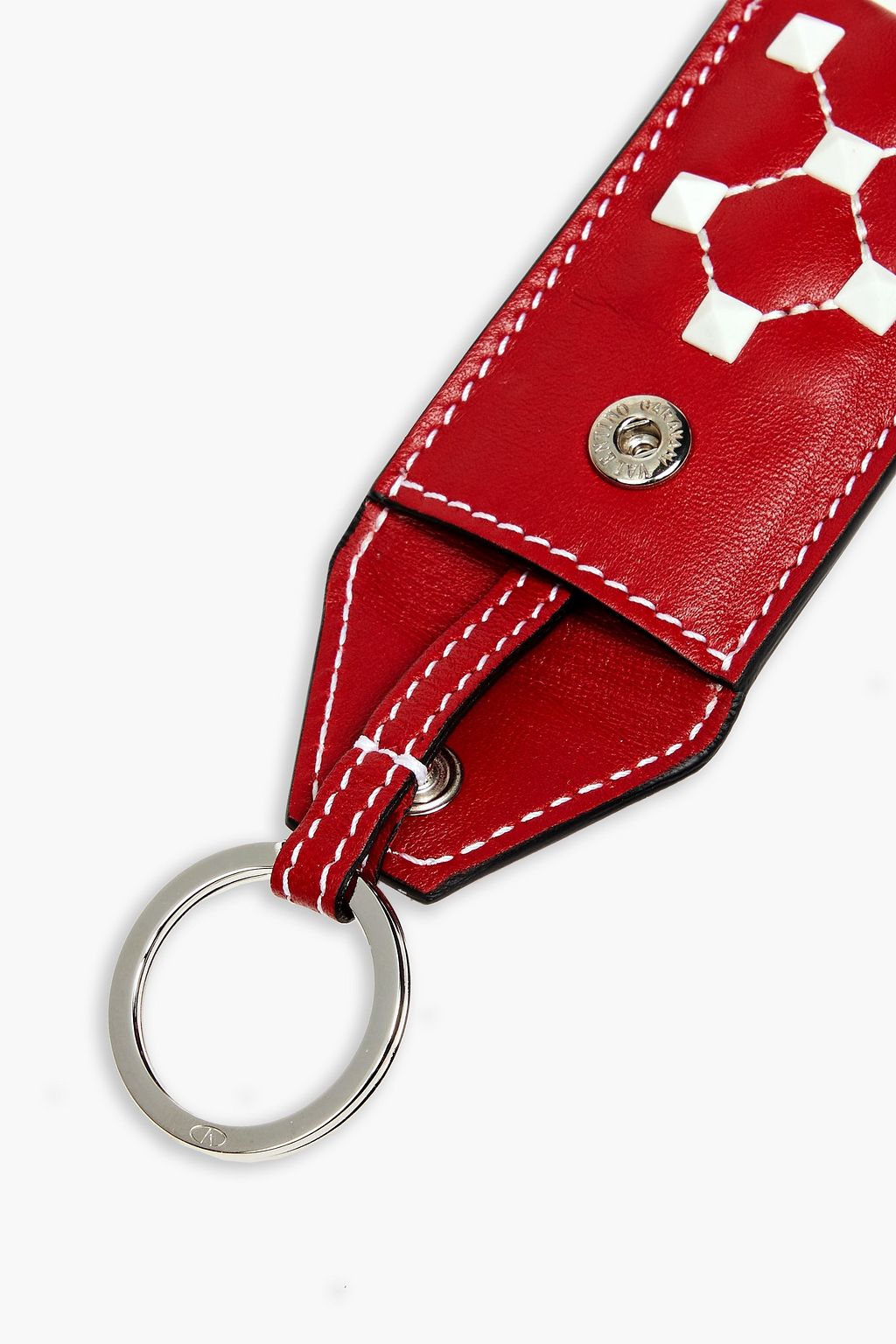 VALENTINO GARAVANI Studded quilted leather luggage tag