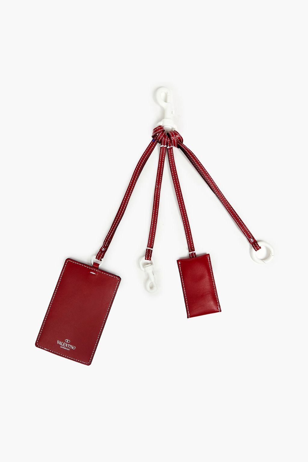 VALENTINO GARAVANI Studded quilted leather luggage tag