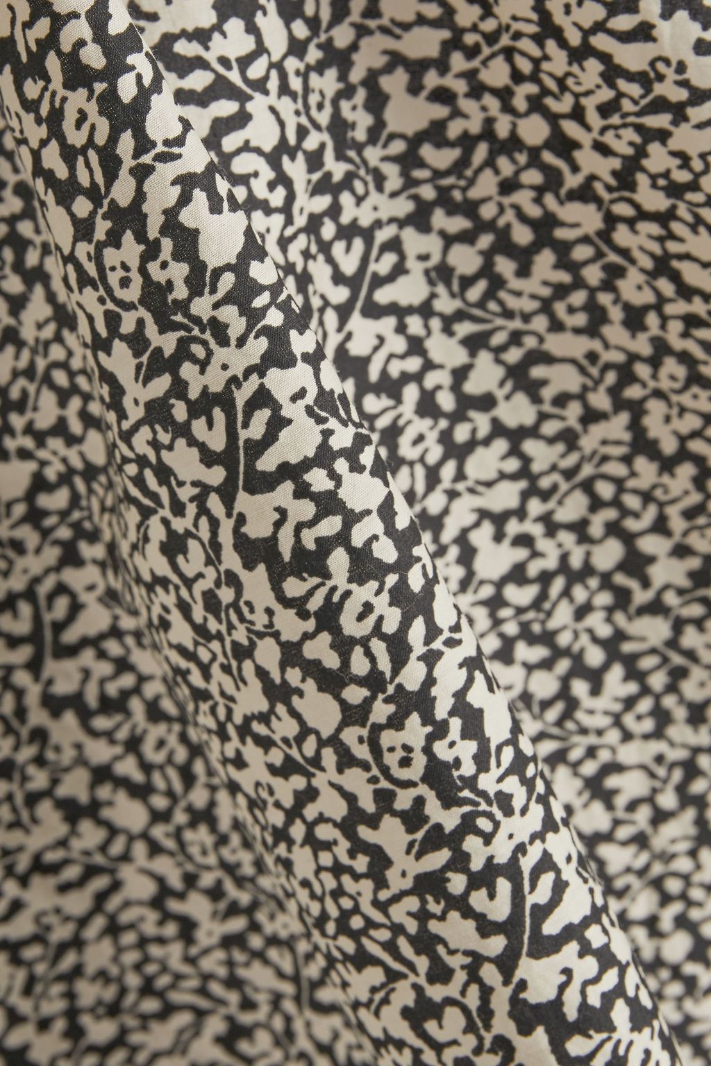 JOIE Gathered printed cotton and silk-blend top