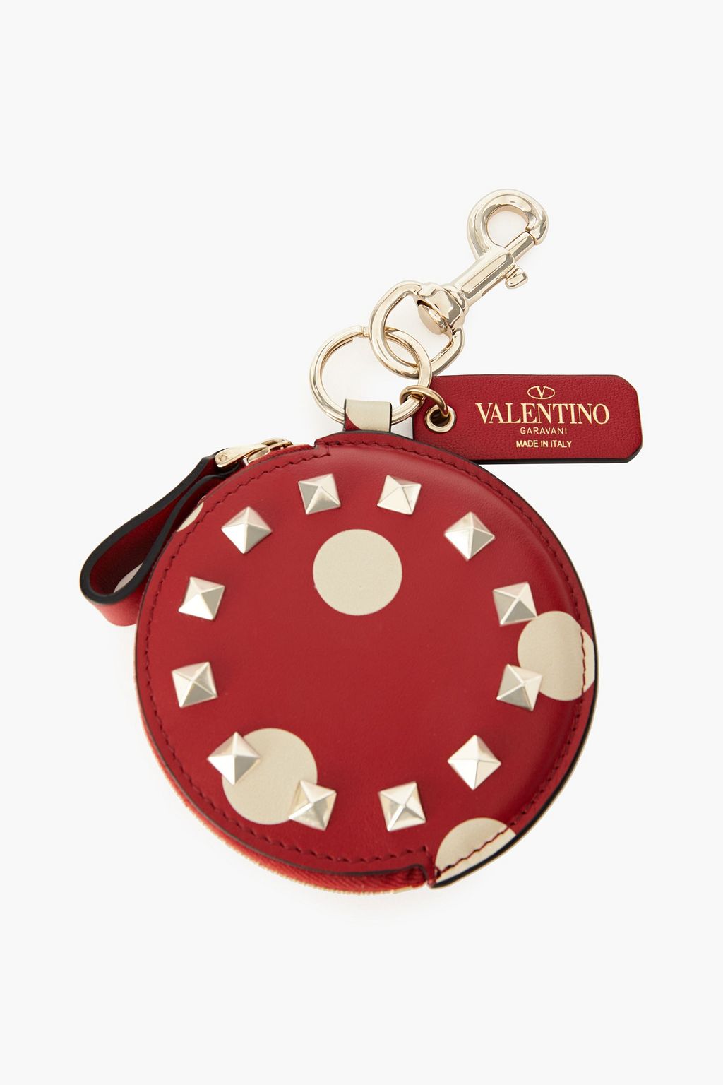 VALENTINO GARAVANI Rockstud polka-dot leather coin purse
