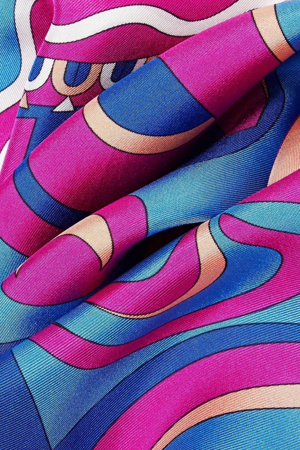 PUCCI Fringed printed silk-twill scarf