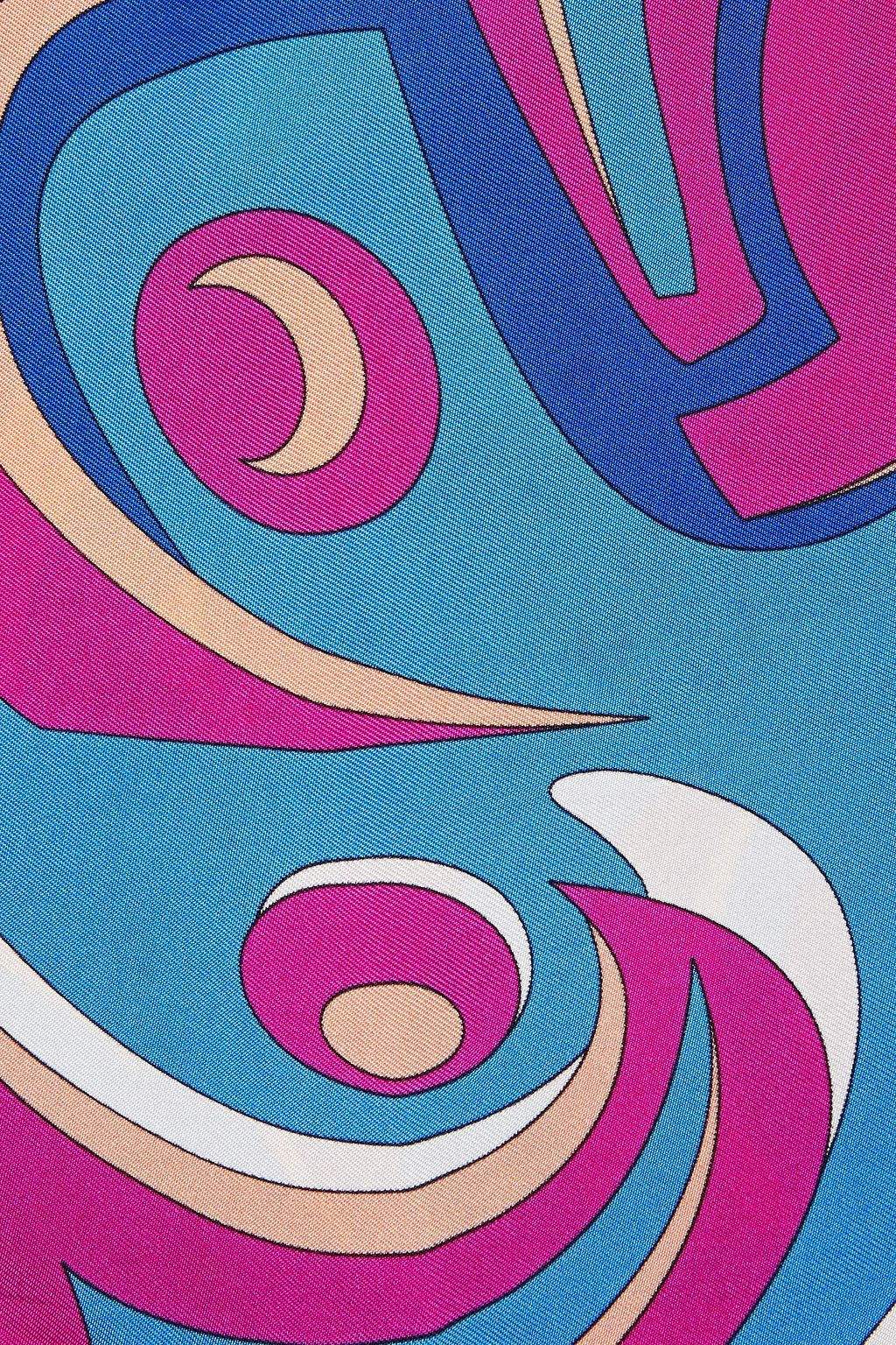 PUCCI Fringed printed silk-twill scarf