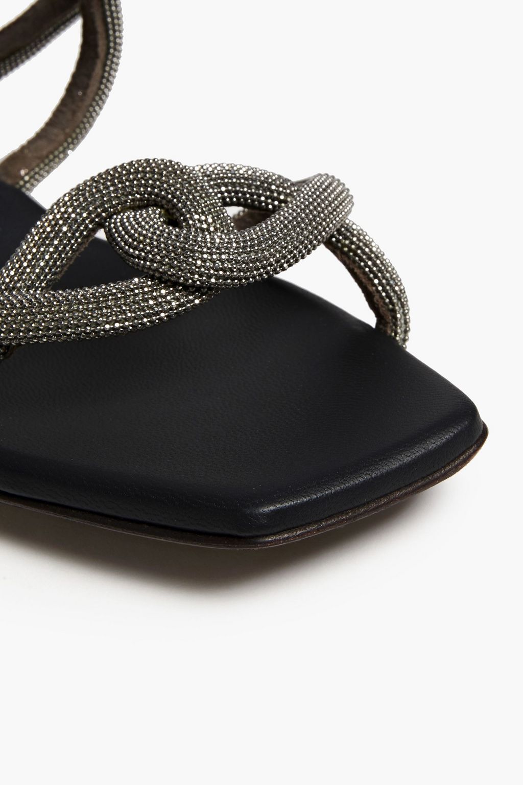 BRUNELLO CUCINELLI Bead-embellished leather mules