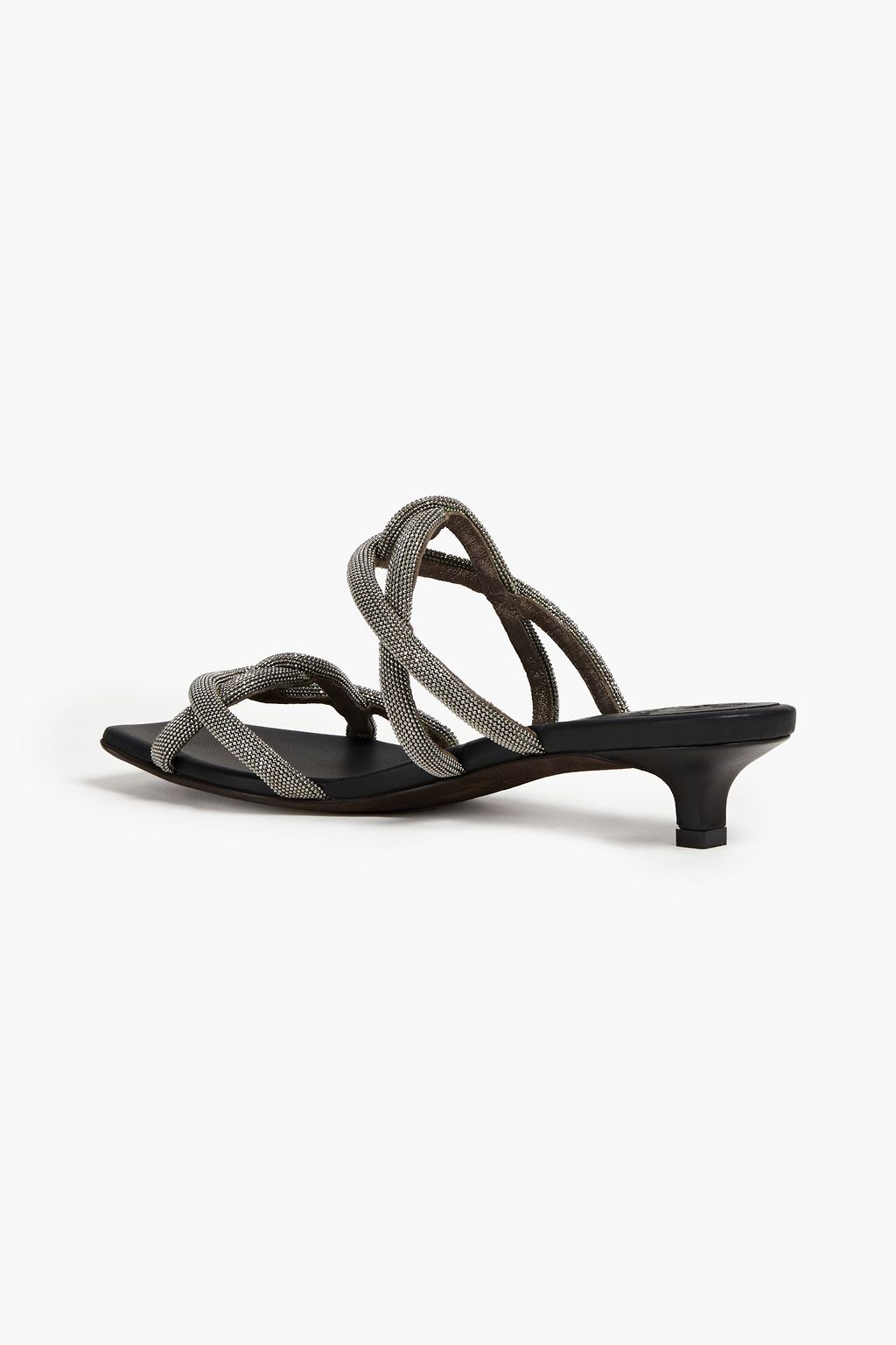 BRUNELLO CUCINELLI Bead-embellished leather mules