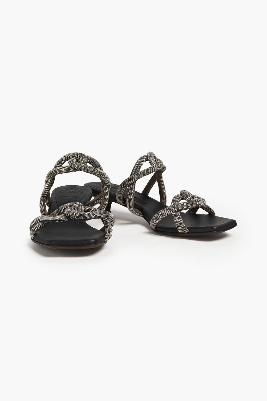 BRUNELLO CUCINELLI Bead-embellished leather mules