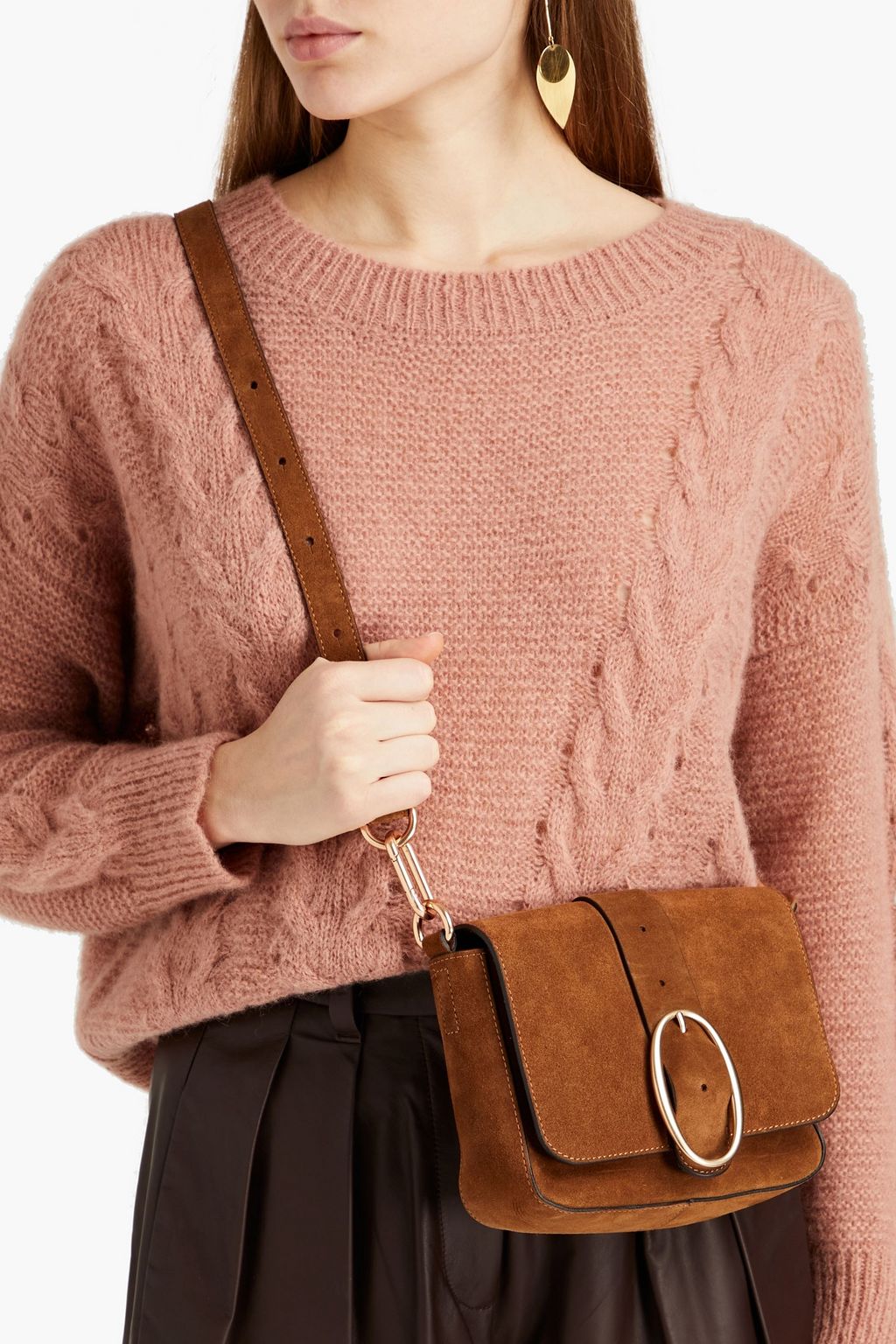 VANESSA BRUNO Schultertasche aus Veloursleder