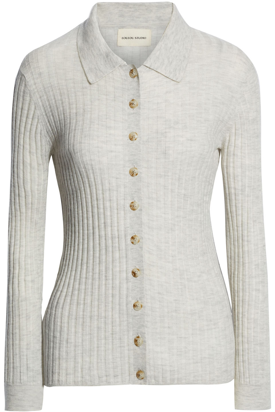 loulou de saison - sulug ribbed wool and cashmere-blend sweater - gray - s