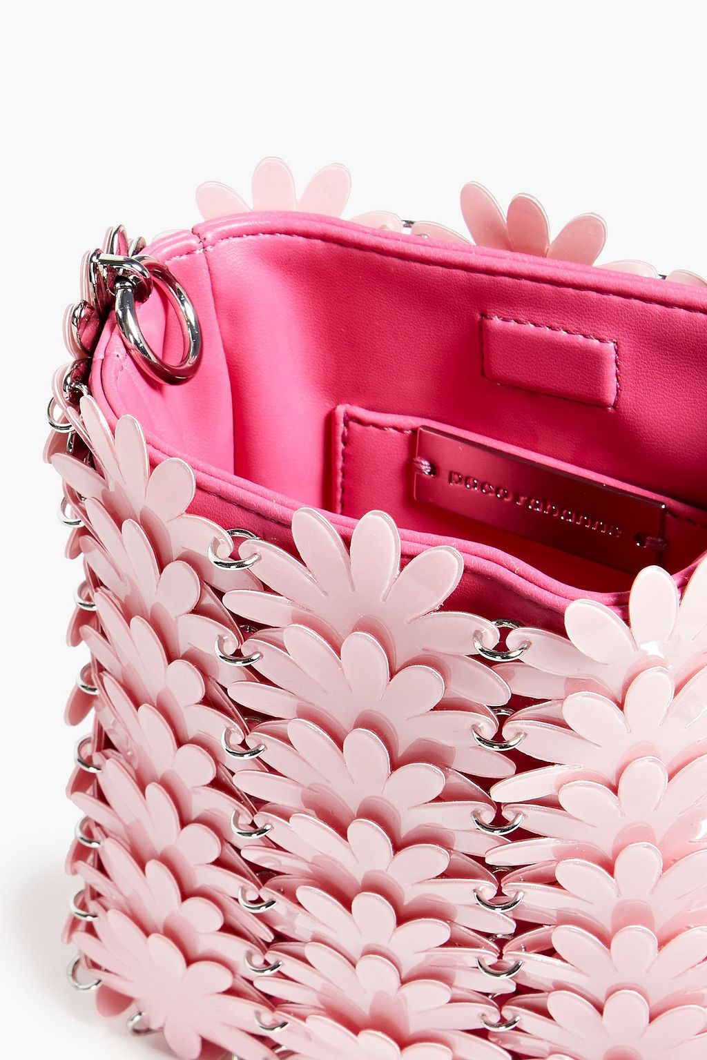 RABANNE Laser-cut faux leather and PVC shoulder bag